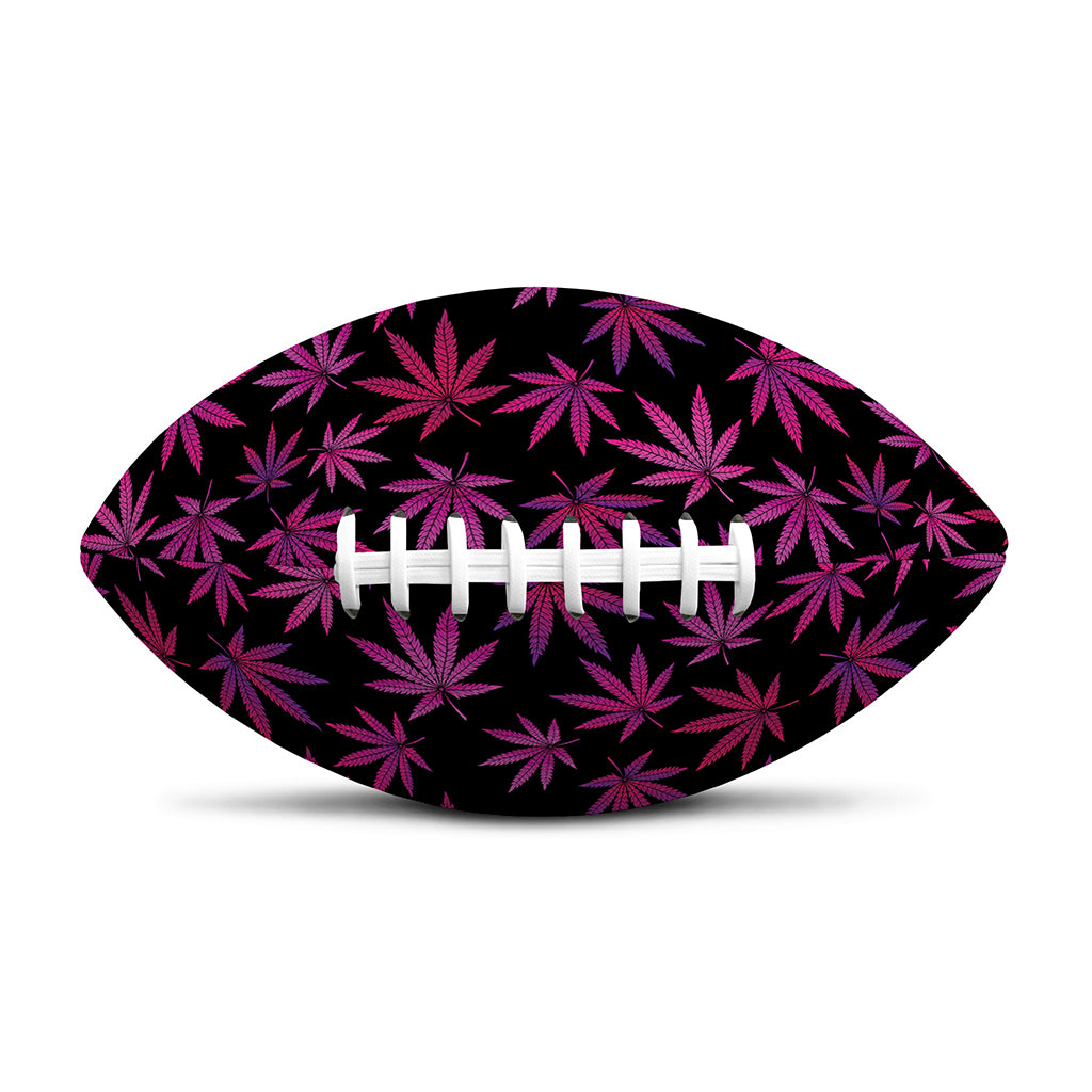 Purple Marijuana Leaf Pattern Print Rugby Ball
