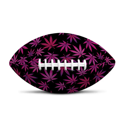 Purple Marijuana Leaf Pattern Print Rugby Ball