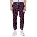 Purple Marijuana Leaf Pattern Print Joggers