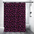 Purple Marijuana Leaf Pattern Print Shower Curtain