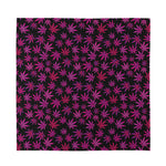 Purple Marijuana Leaf Pattern Print Silk Bandana
