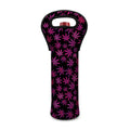 Purple Marijuana Leaf Pattern Print Single Neoprene Wine Tote