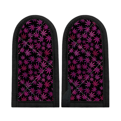 Purple Marijuana Leaf Pattern Print Skillet Handle Cover