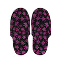 Purple Marijuana Leaf Pattern Print Slippers