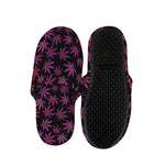 Purple Marijuana Leaf Pattern Print Slippers
