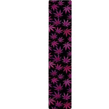 Purple Marijuana Leaf Pattern Print Table Runner