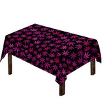 Purple Marijuana Leaf Pattern Print Tablecloth