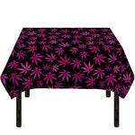 Purple Marijuana Leaf Pattern Print Tablecloth