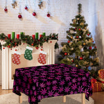 Purple Marijuana Leaf Pattern Print Tablecloth