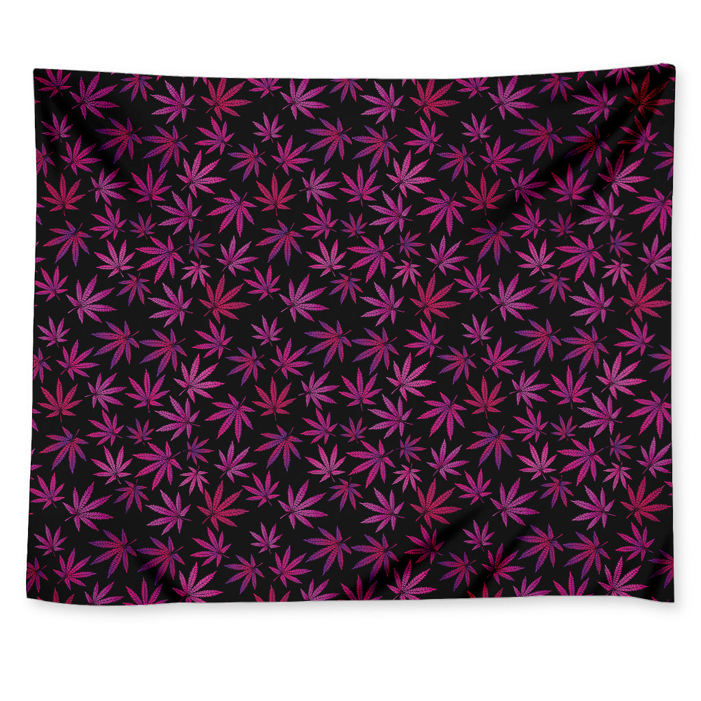 Purple Marijuana Leaf Pattern Print Tapestry
