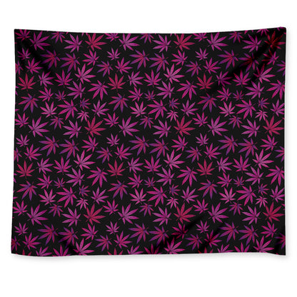 Purple Marijuana Leaf Pattern Print Tapestry