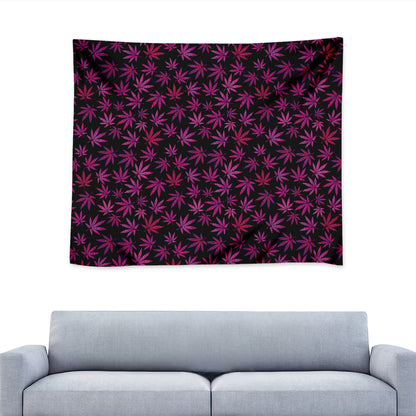 Purple Marijuana Leaf Pattern Print Tapestry