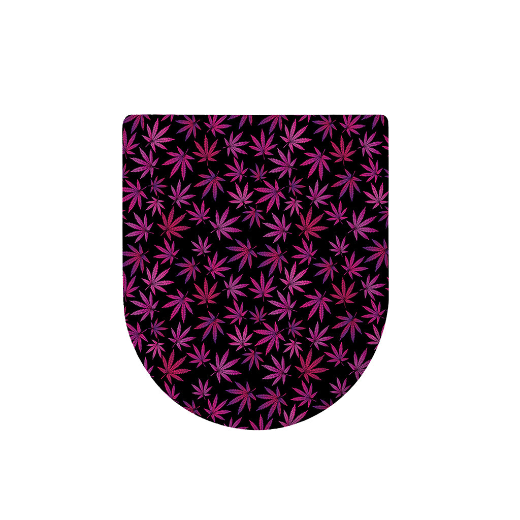 Purple Marijuana Leaf Pattern Print Toilet Lid Cover