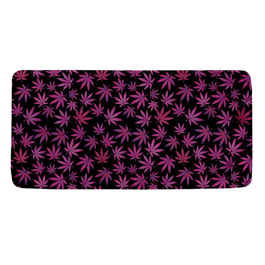 Purple Marijuana Leaf Pattern Print Towel