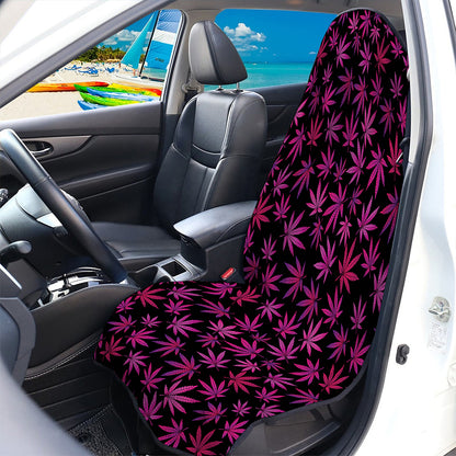 Purple Marijuana Leaf Pattern Print Waterproof Car Seat Cover