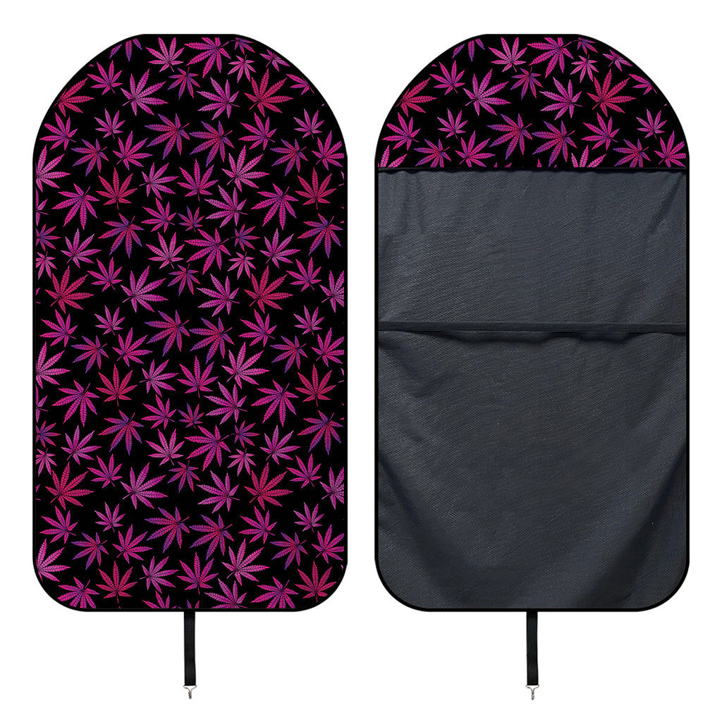 Purple Marijuana Leaf Pattern Print Waterproof Car Seat Cover