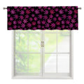 Purple Marijuana Leaf Pattern Print Window Valance