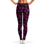 Purple Marijuana Leaf Pattern Print Women's Leggings