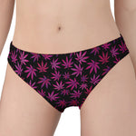 Purple Marijuana Leaf Pattern Print Women's Panties