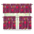 Purple Native Dream Catcher Print 3 Piece Kitchen Curtains