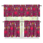 Purple Native Dream Catcher Print 3 Piece Kitchen Curtains