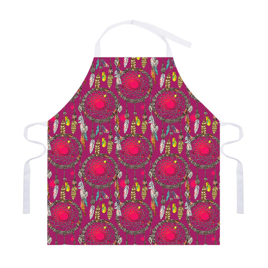 Purple Native Dream Catcher Print Adjustable Apron