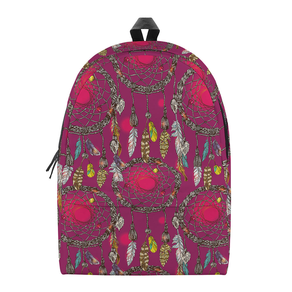 Purple Native Dream Catcher Print Backpack