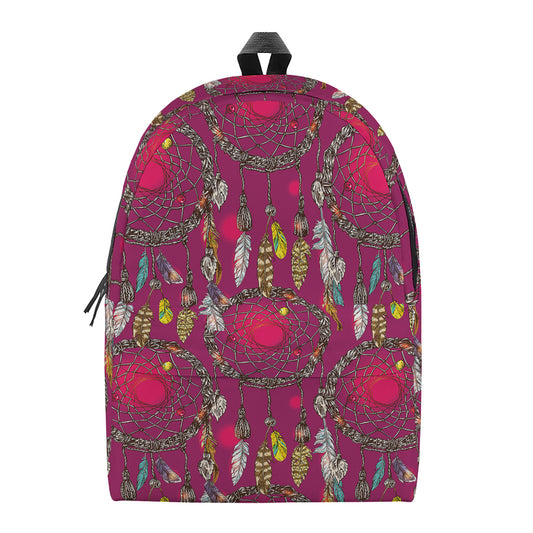 Purple Native Dream Catcher Print Backpack
