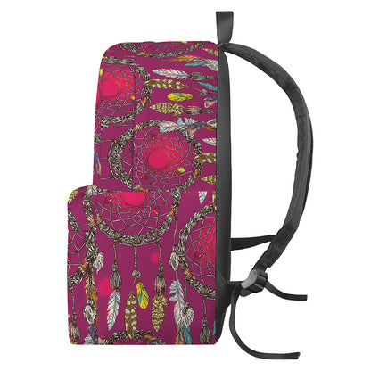 Purple Native Dream Catcher Print Backpack