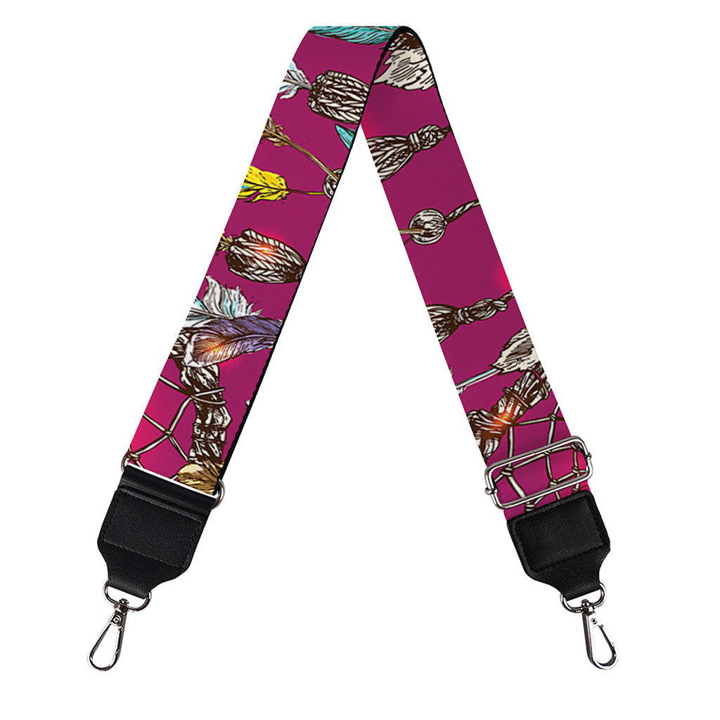 Purple Native Dream Catcher Print Bag Strap