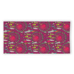Purple Native Dream Catcher Print Beach Towel