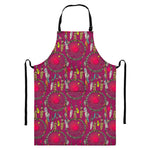 Purple Native Dream Catcher Print Bib Apron With Pocket