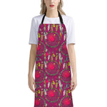 Purple Native Dream Catcher Print Bib Apron With Pocket