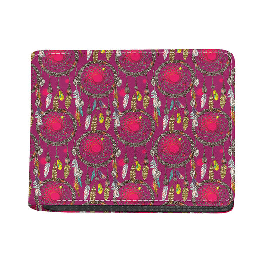 Purple Native Dream Catcher Print Bifold Wallet