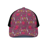 Purple Native Dream Catcher Print Black Mesh Trucker Cap