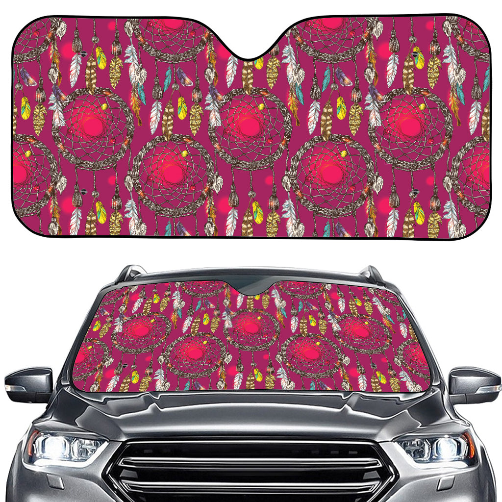 Purple Native Dream Catcher Print Car Windshield Sun Shade