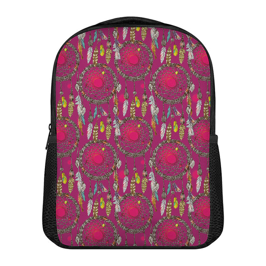 Purple Native Dream Catcher Print Casual Backpack