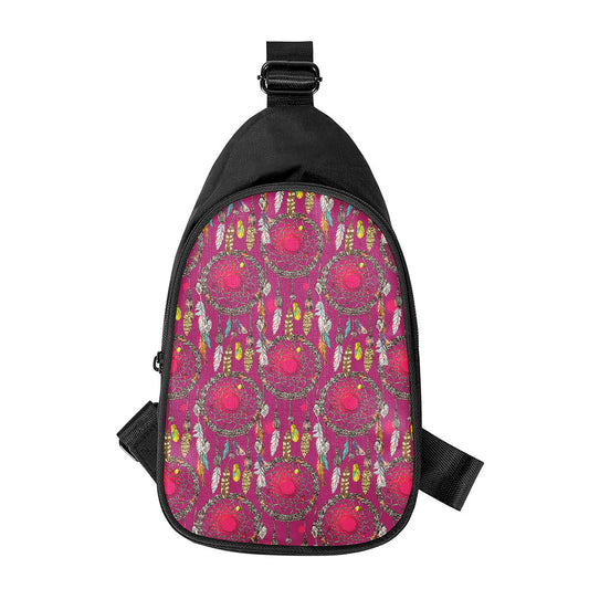 Purple Native Dream Catcher Print Chest Bag
