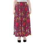 Purple Native Dream Catcher Print Chiffon Maxi Skirt