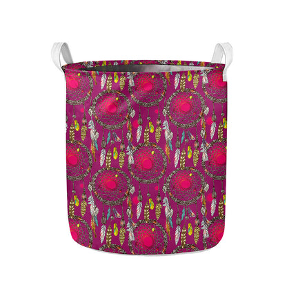 Purple Native Dream Catcher Print Collapsible Laundry Basket