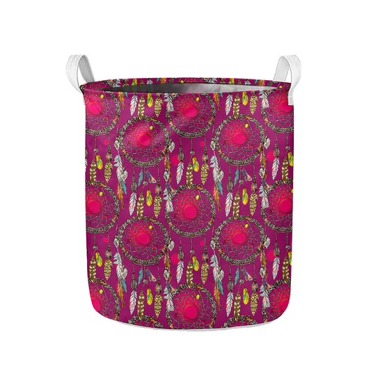 Purple Native Dream Catcher Print Collapsible Laundry Basket