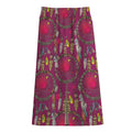 Purple Native Dream Catcher Print Cotton Front Slit Maxi Skirt