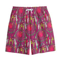 Purple Native Dream Catcher Print Cotton Shorts