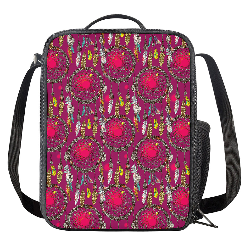 Purple Native Dream Catcher Print Crossbody Lunch Bag