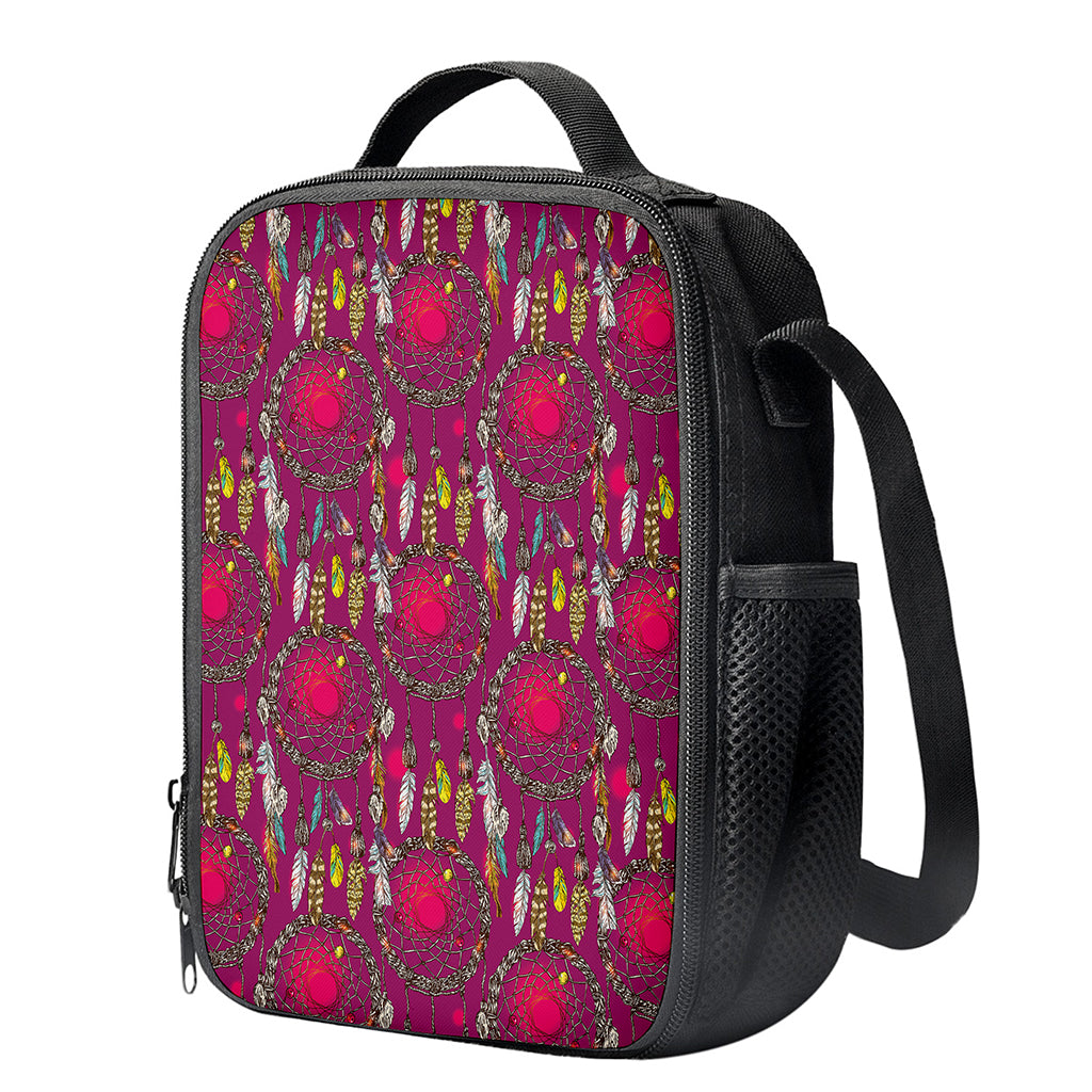 Purple Native Dream Catcher Print Crossbody Lunch Bag