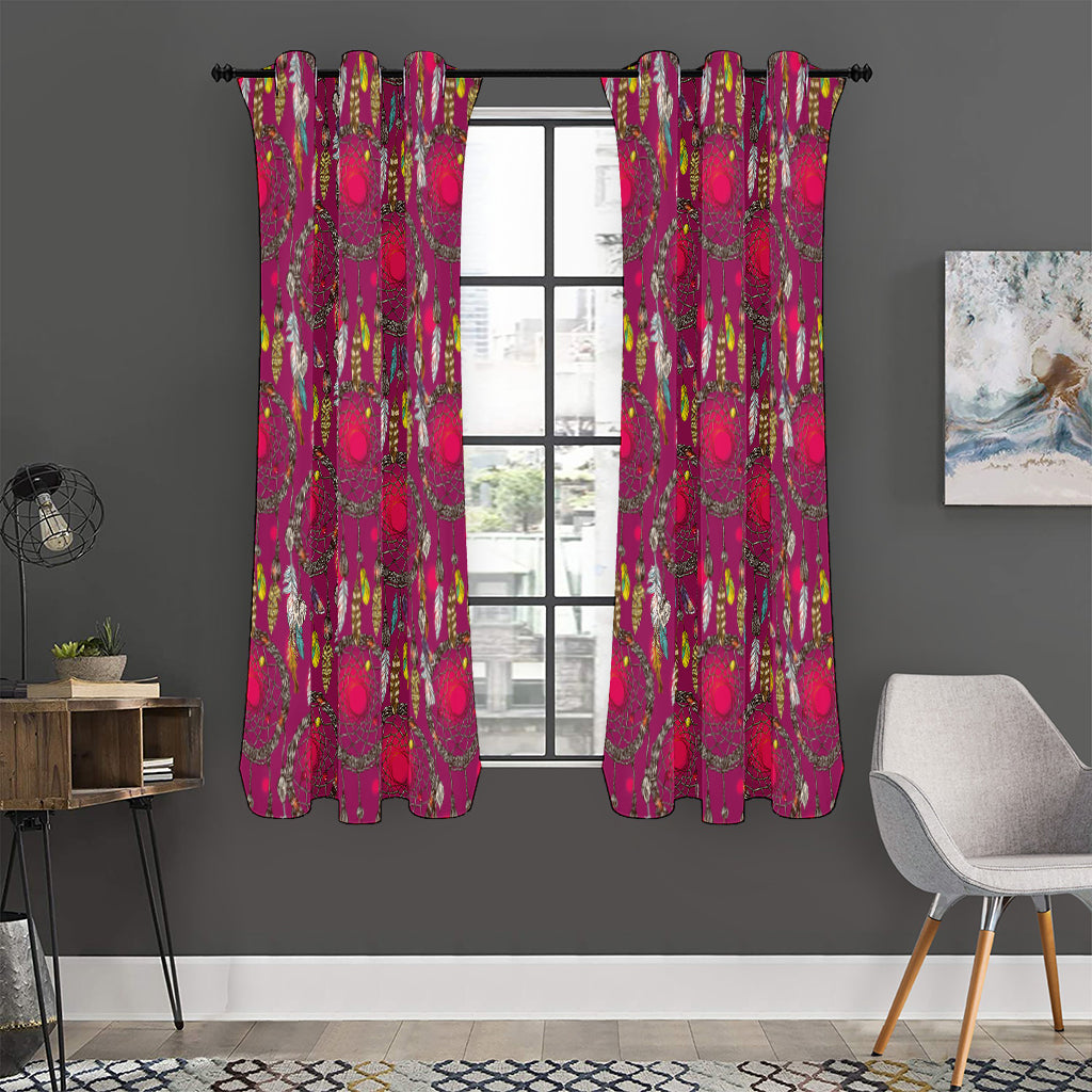 Purple Native Dream Catcher Print Curtain