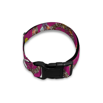 Purple Native Dream Catcher Print Dog Collar