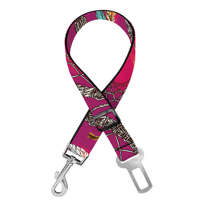 Purple Native Dream Catcher Print Dog Seat Belt