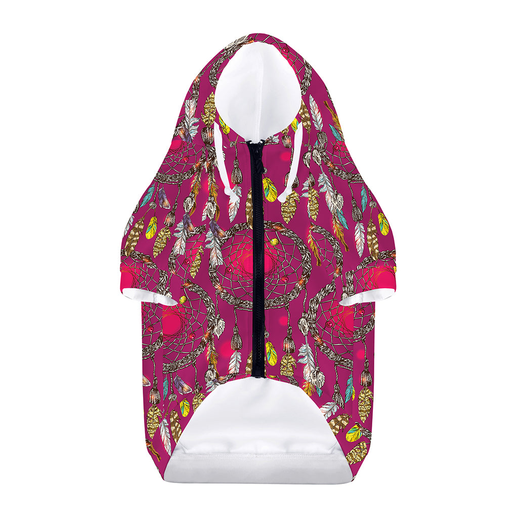 Purple Native Dream Catcher Print Dog Zip Up Hoodie
