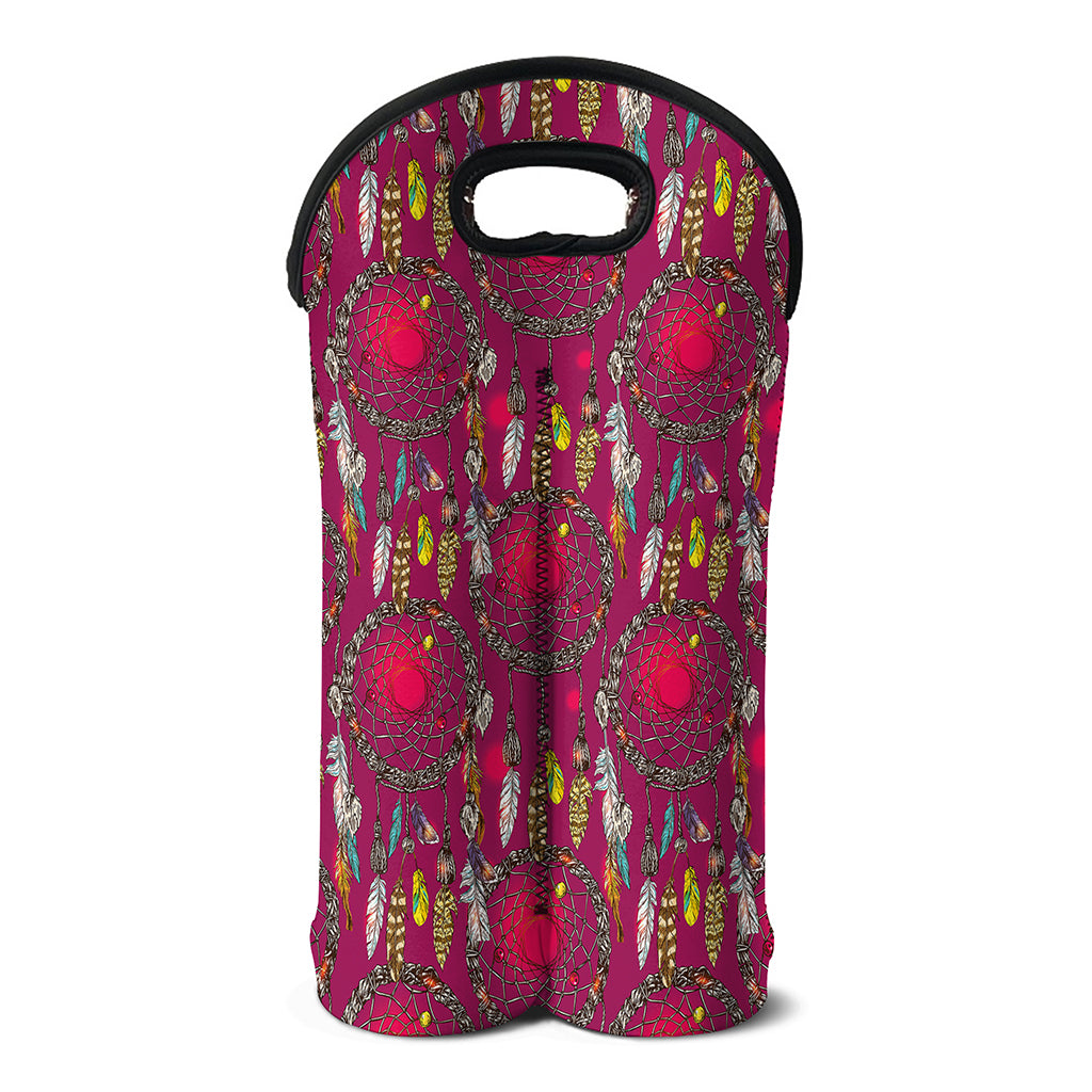 Purple Native Dream Catcher Print Double Neoprene Wine Tote